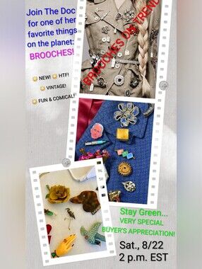 8/22: 🐙🐝❤️ BROOCHES ON TREND 🎸🐢😻 Share Show 🌟 Duck Around With The Doc